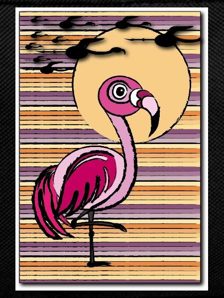 Flamingo in the sunset