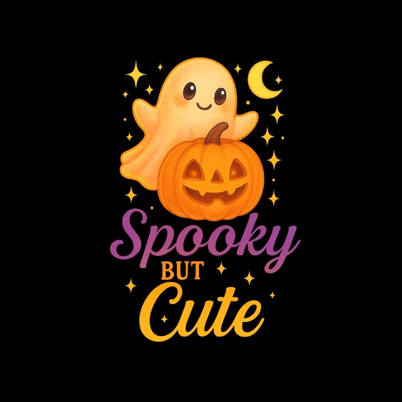 Cute Halloween Ghost with Pumpkin
