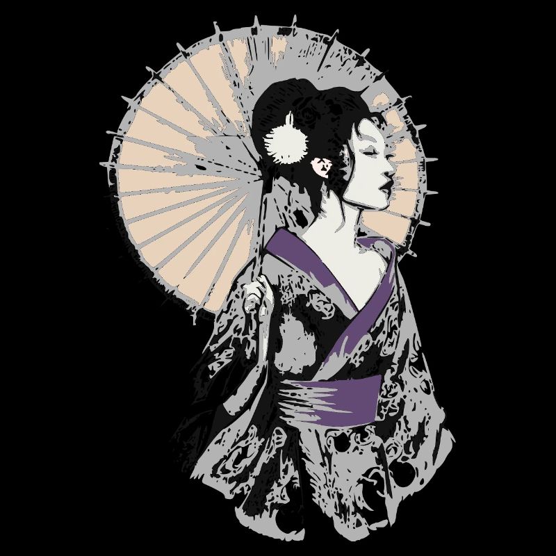 Geisha Elegance with Parasol