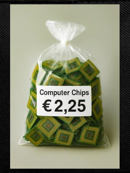Preisschild für Computerchips