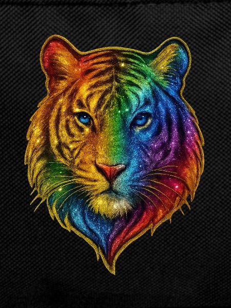 Regenbogen Tiger Kopf