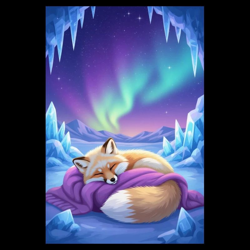 Nordlicht Fuchs im Eisreich