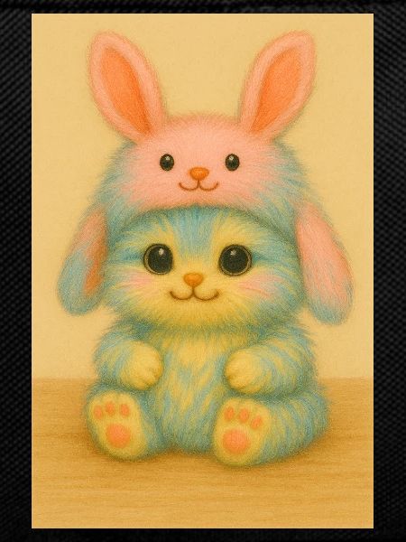 Pastel Plush Bunny Duo
