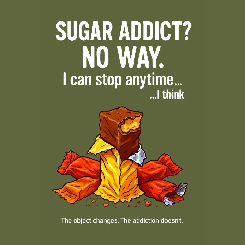 Sugar Addict No Way Funny Self Improvement Tee