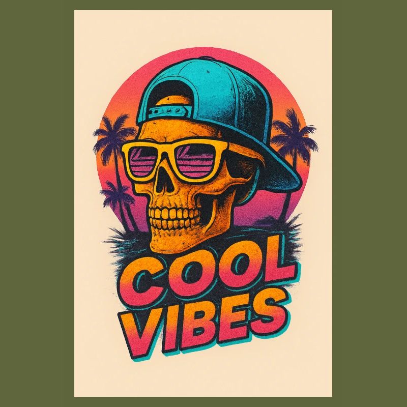 Neon Skull Tropical Vibes
