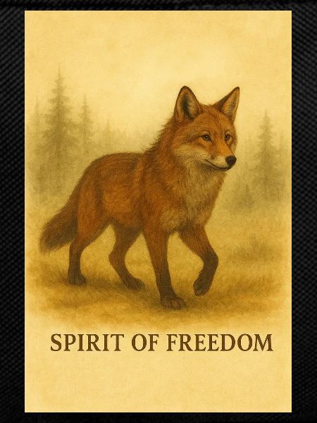 Freedom fox in sepia style
