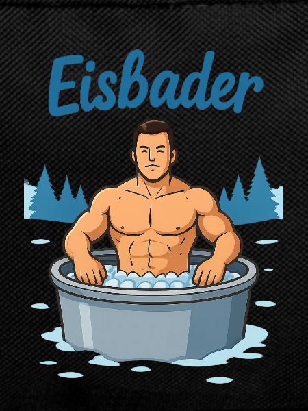 Eisbader Muskelmann im Eisbad