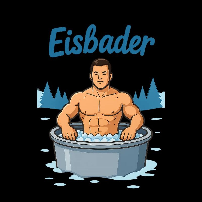 Un homme musclé dans un bain de glace