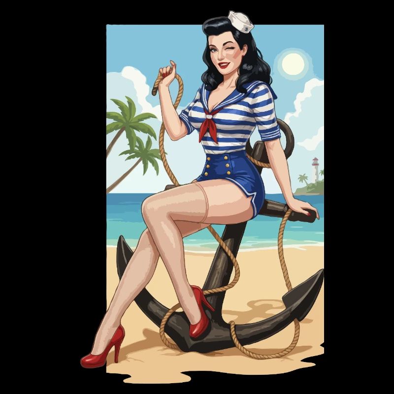 Pin-up de marin de plage