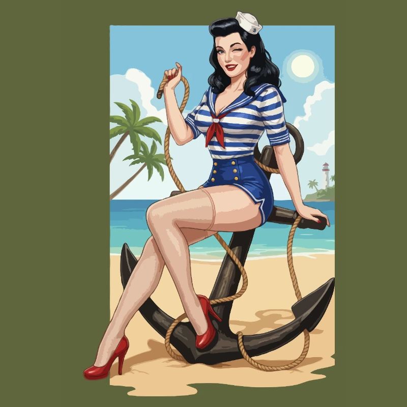 Pin-up de marin de plage