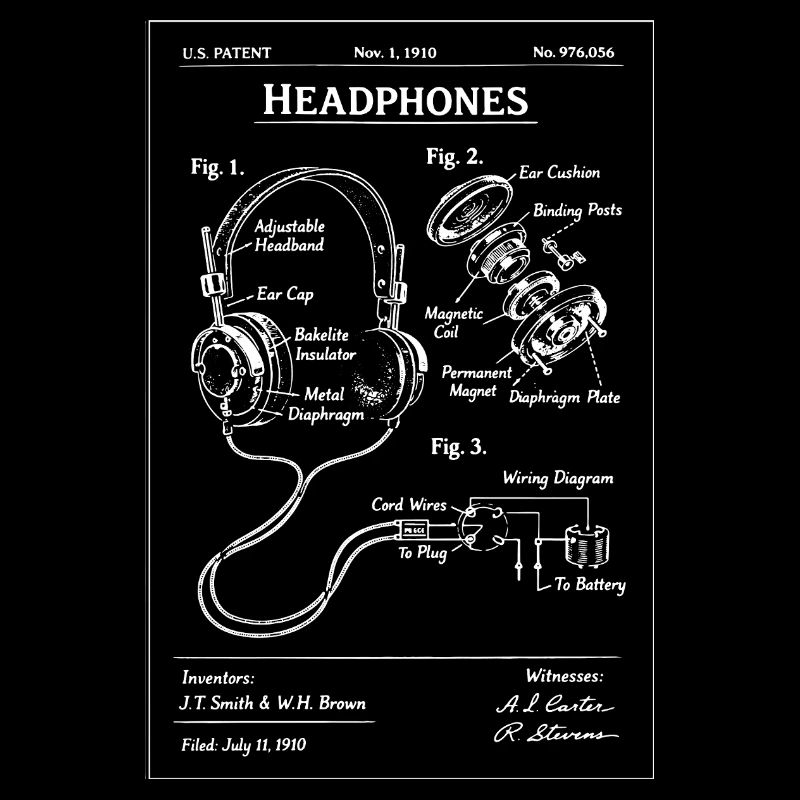 Headphones Patent Blueprint
