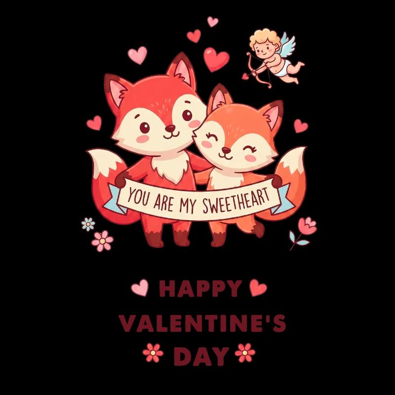 Renards complices de Saint-Valentin