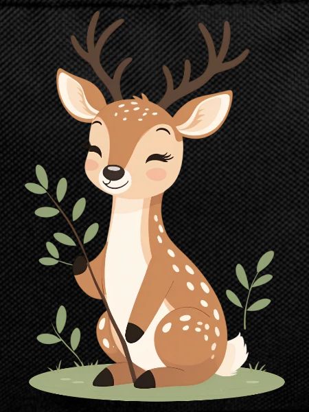 Cuddly deer in the forest