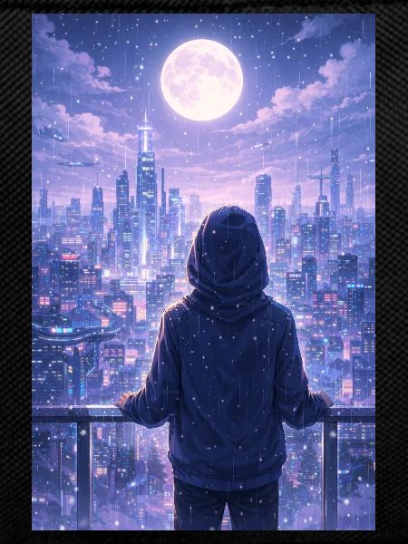 Night skyline neon hoodie