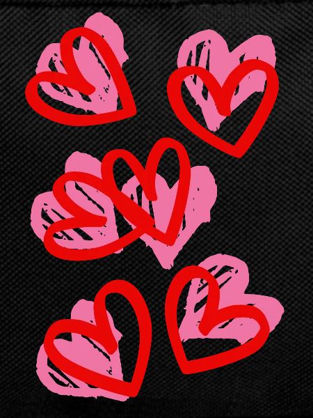 Hearts in sketch style