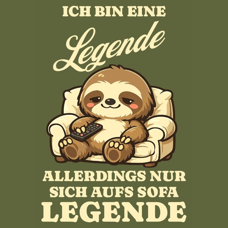 Faultier Serienabend Sofa Spruch Lustig