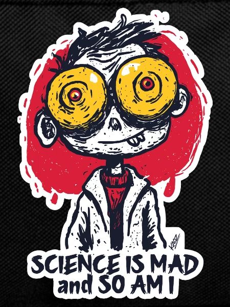 Wide-Eyed Mad Scientist Sticker
