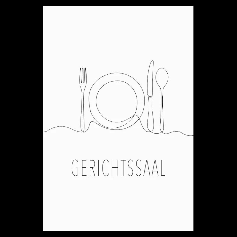 Gerichtssaal Wortspiel Minimalistisch