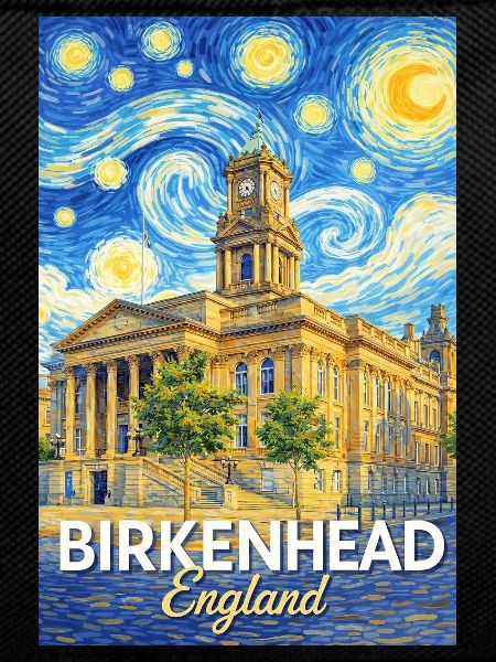 Birkenhead England Clock Tower Star Swirl