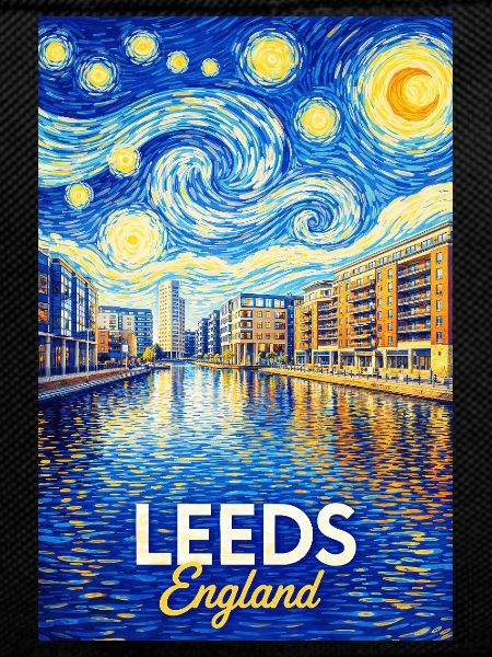 Leeds England Neon Starry Canal Magic