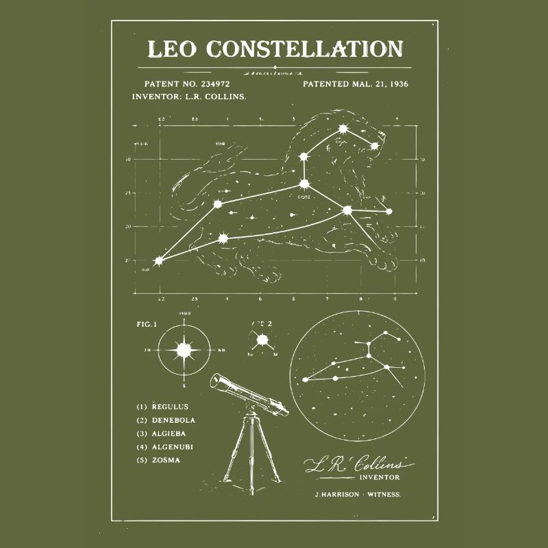 Plan de la constellation du Lion