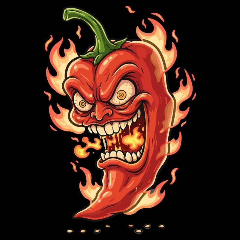 Flammender Chili-Gesicht