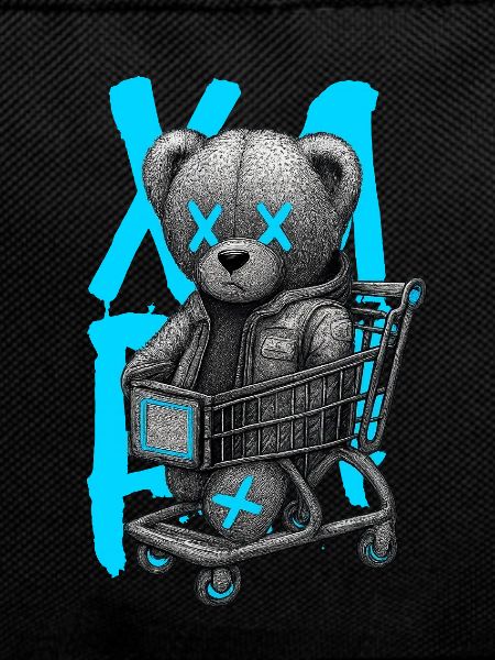 Teddy bear in neon trolley X