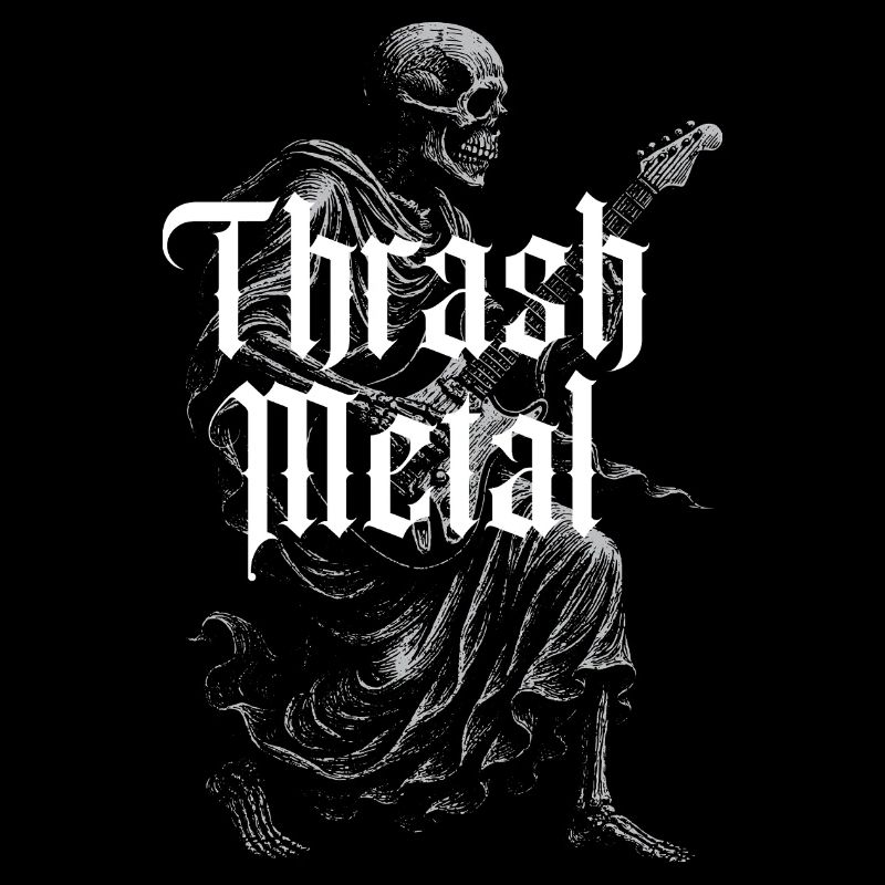 Thrash Metal Skeleton playing Guitar