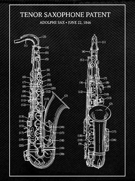 Tenor Saxophone Patent Blueprint