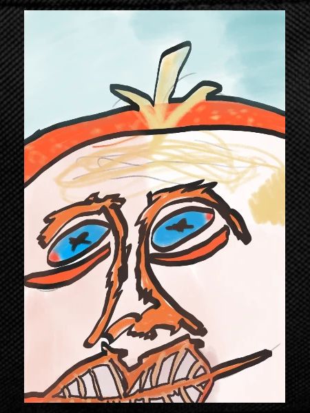 Sun face in line art