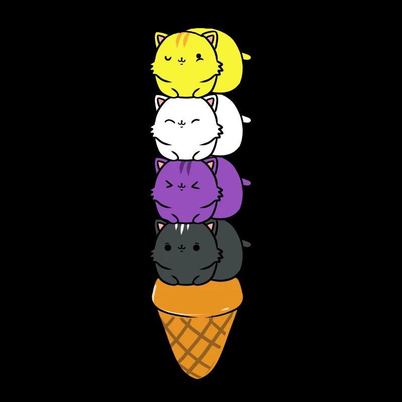 Nonbinary cats ice cream cone Nonbinary gift