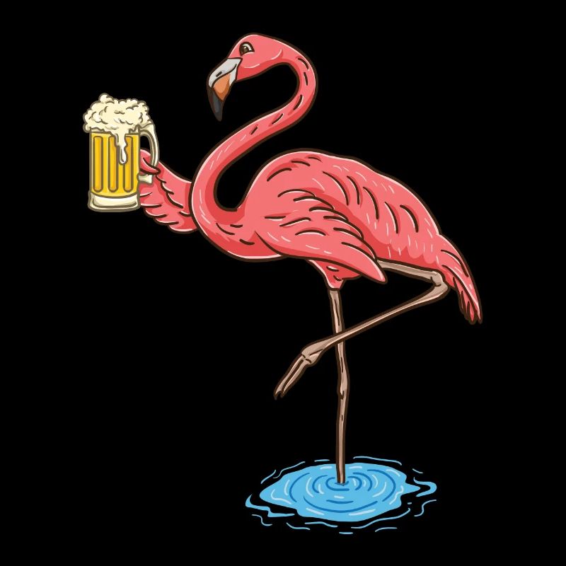 Flamingo drinks beer gift for beer lover