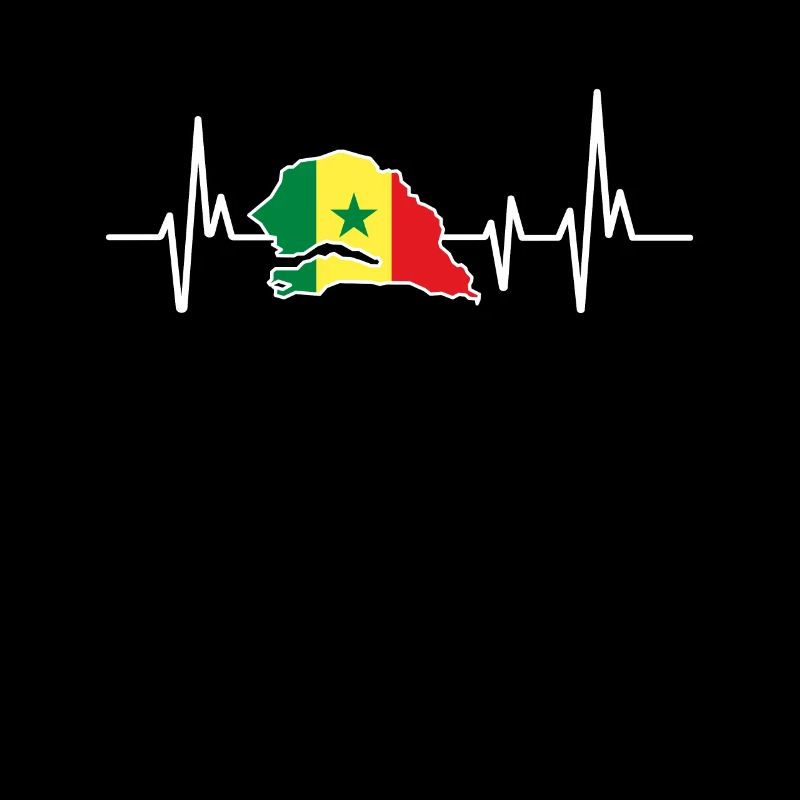 Heartbeat Design Drapeau sénégalais Sénégal