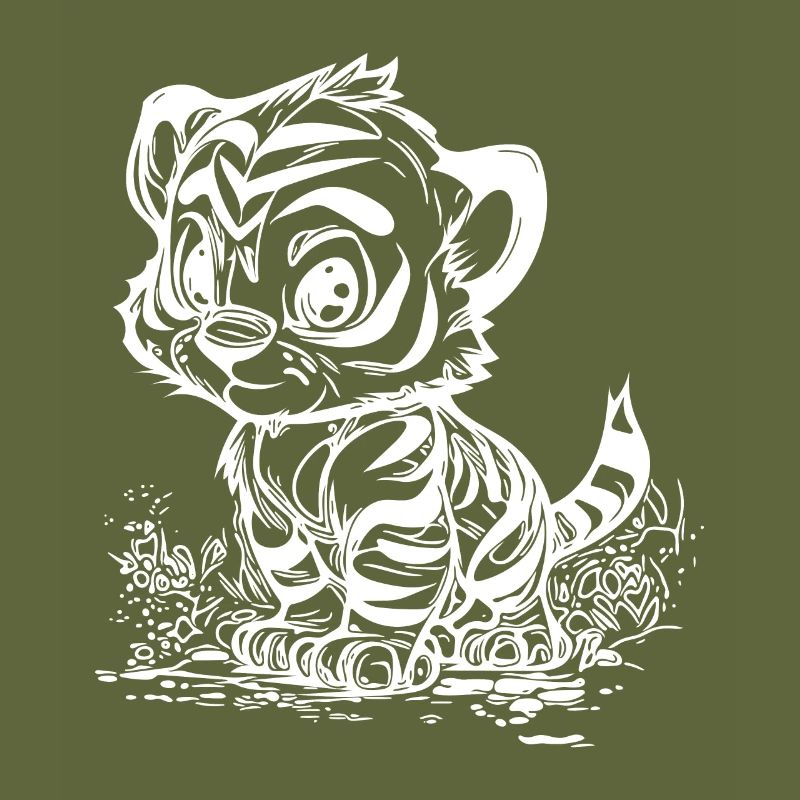 Cute little tiger with cute stripe pattern