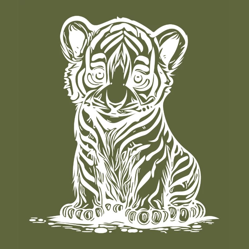 Cute little tiger with elegant striped pattern
