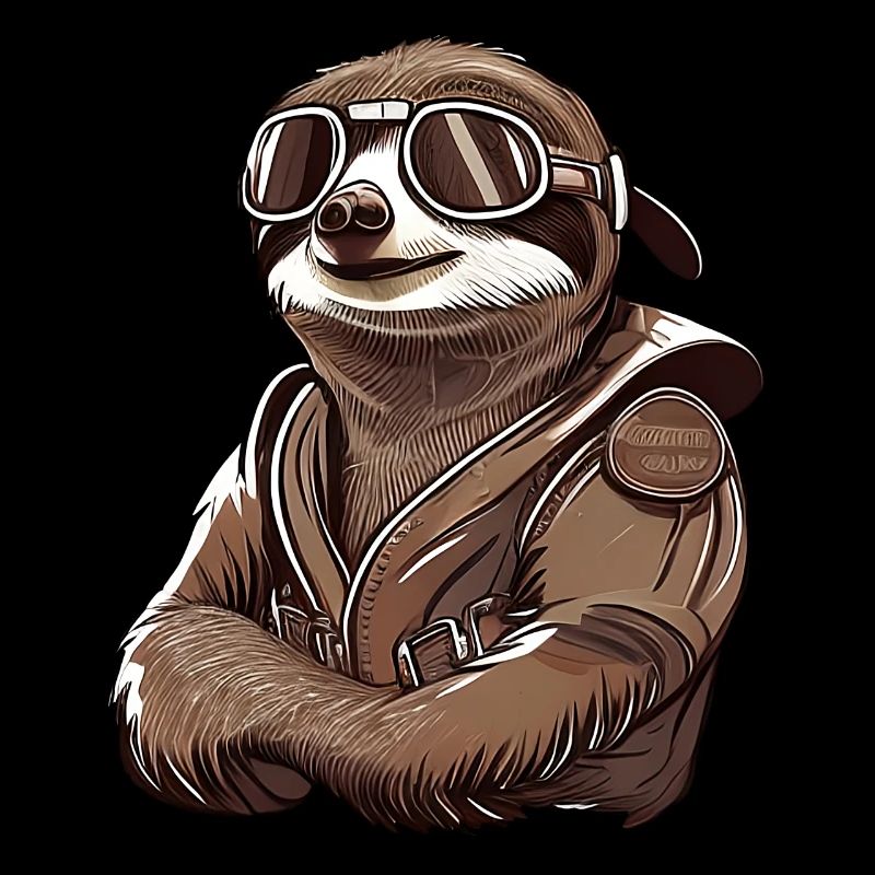Sloth with aviator goggles