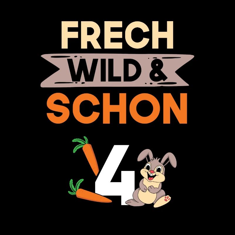 4 Jahre Geburtstag Junge Mädchen Hase Kaninchen