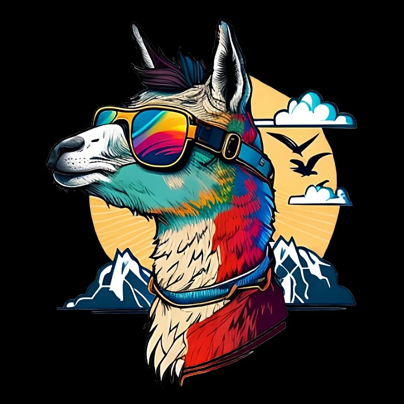 Llama chilled with sunglasses