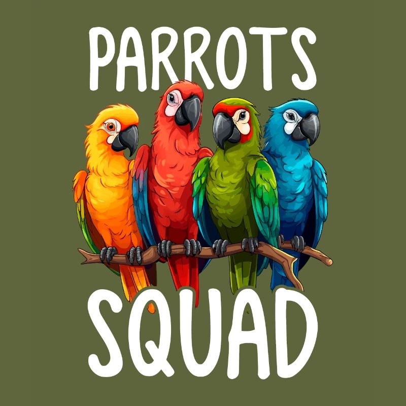 Parrot Squad Drôle Perroquet Moine Perruche Oiseaux