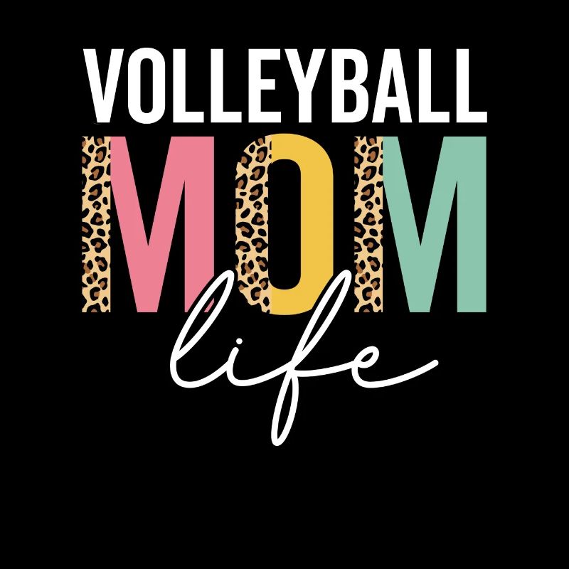 Volleyball Mama Leben Leopard Gepard Lustig