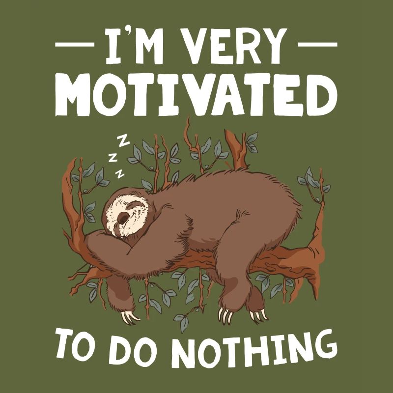Funny Sloth Do Nothing Procrastination Sloth