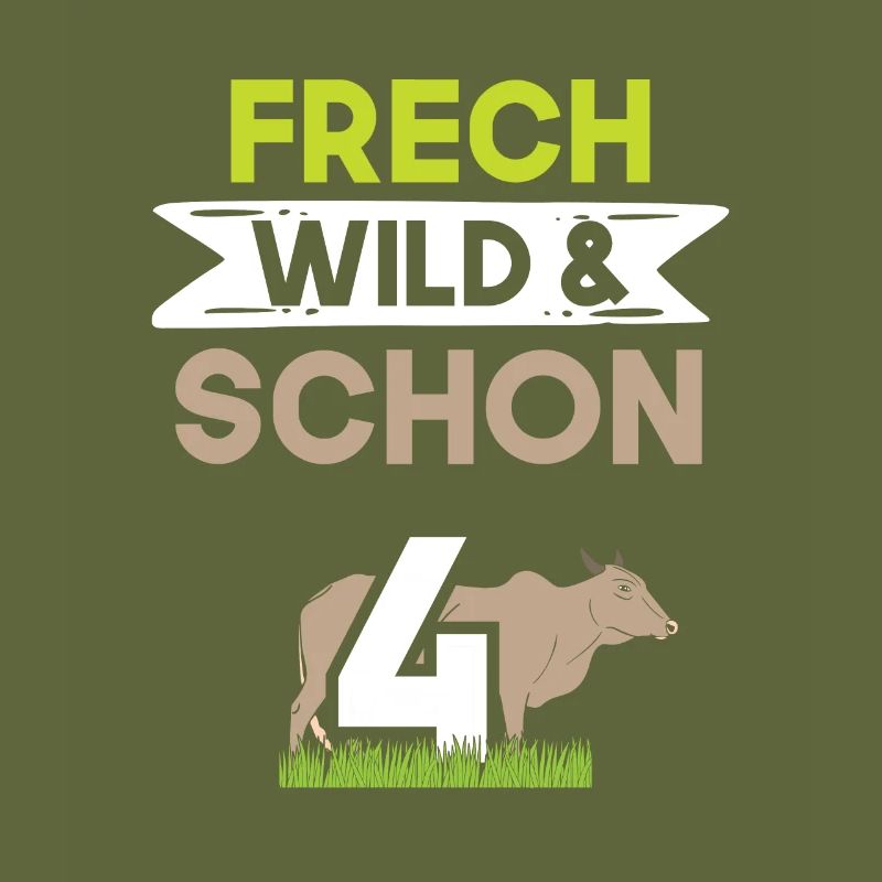 4 Jahre Geburtstag Junge Mädchen Kuh