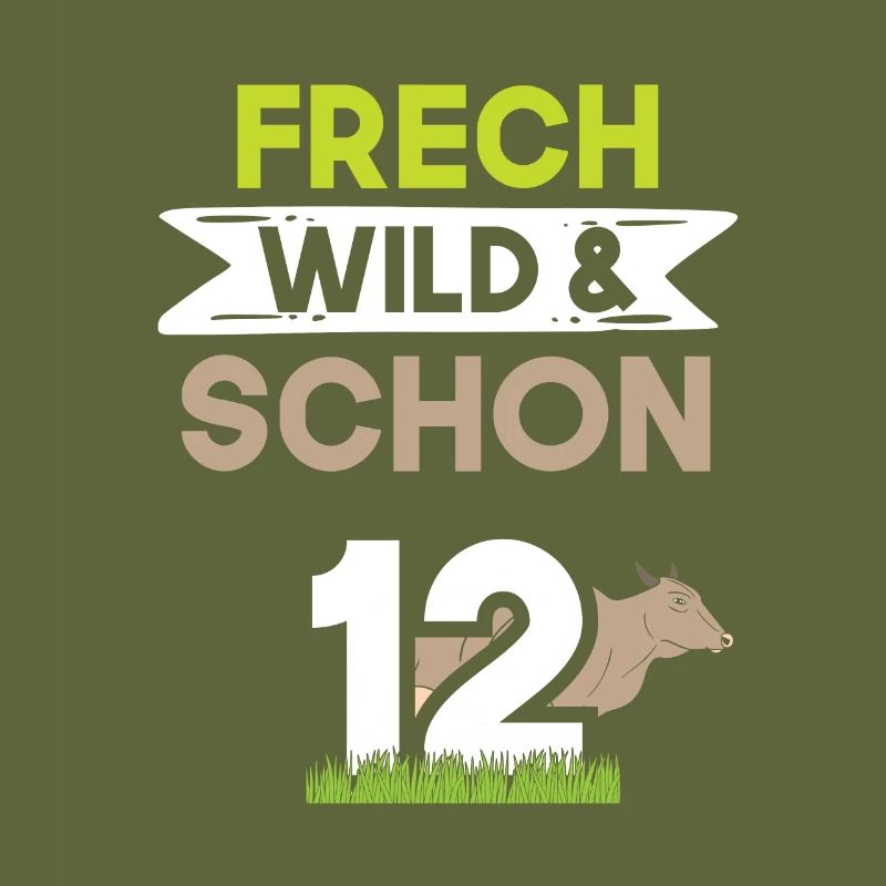 12 Jahre Geburtstag Junge Mädchen Kuh