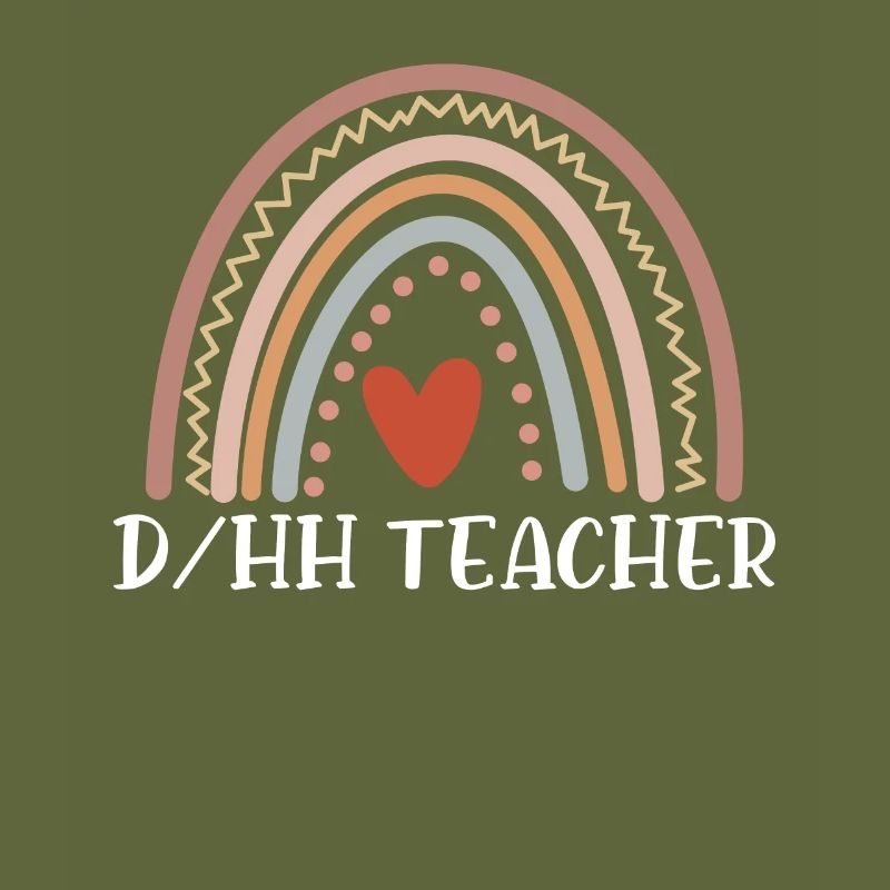 DHH Enseignant Boho Arc-en-ciel Drôle sourd Ed Enseignant