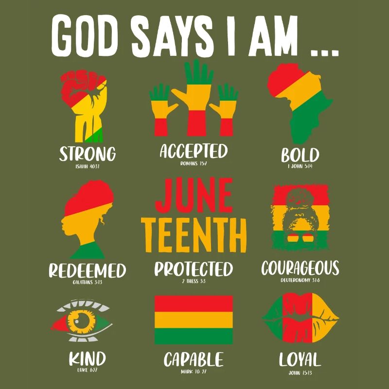 Dieu dit que je suis Juneteenth BHM Afro-Américain