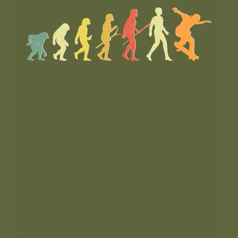 Skating Evolution Retro Skate Funny Skateboarding