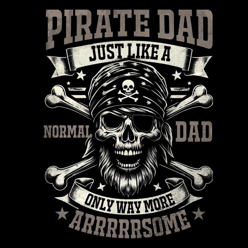 Pirate Dad Crossbone Treasure Hunting Dad