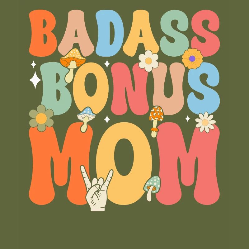 Badass Bonus Mama Boho Blume Lustige Stiefmutter Mutter