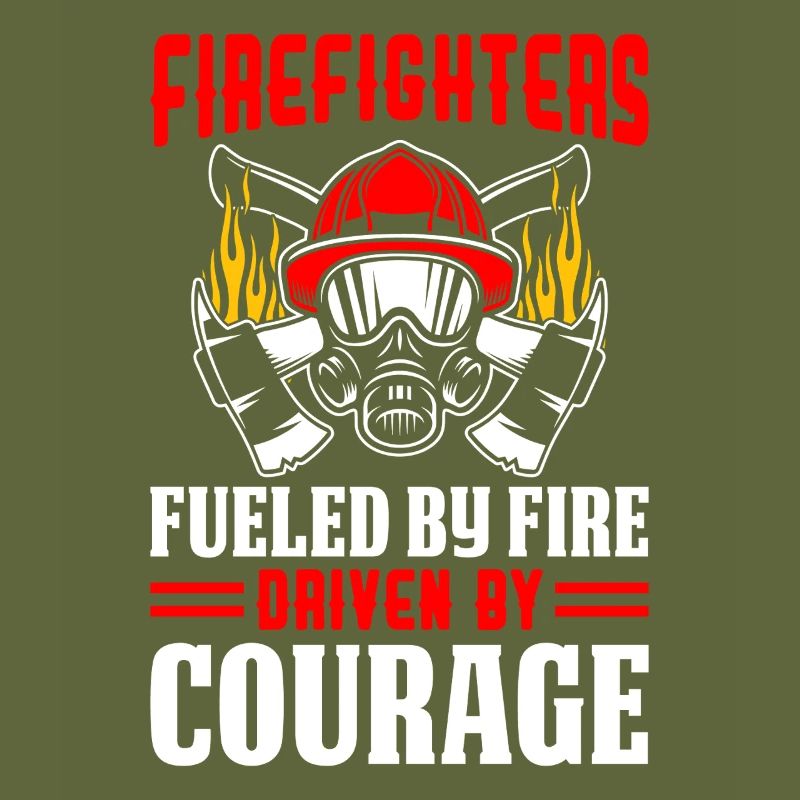 Fueled By Fire Funny Firefighter Red Line