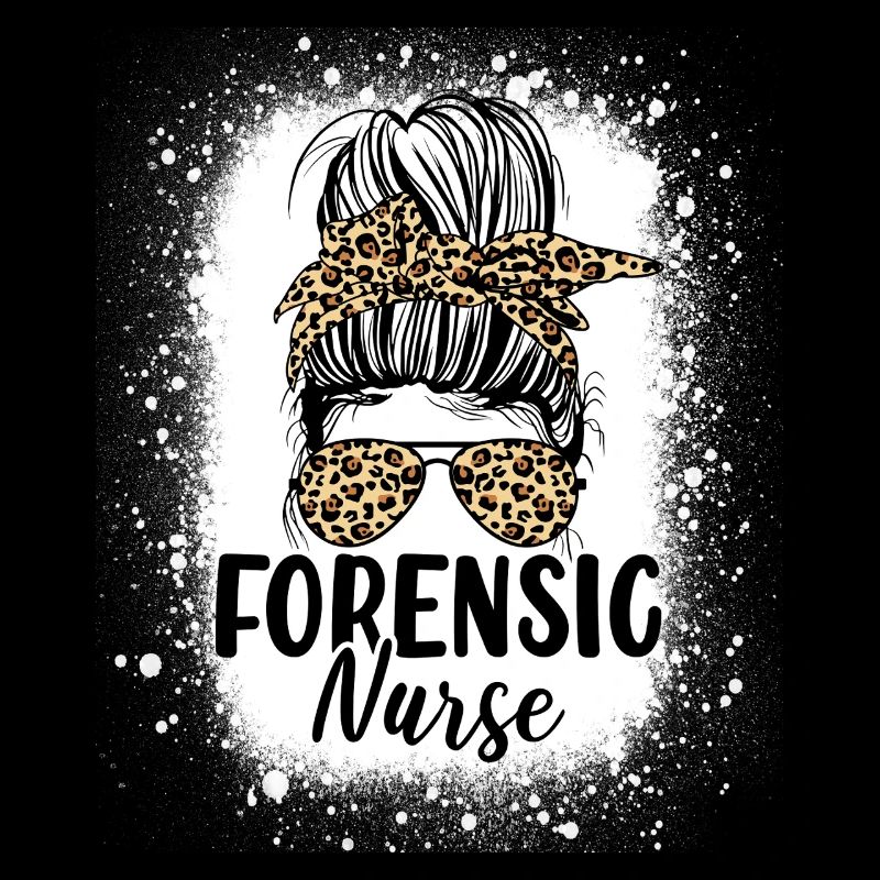 Forensic Nurse Messy Bun Leopard Funny Medical